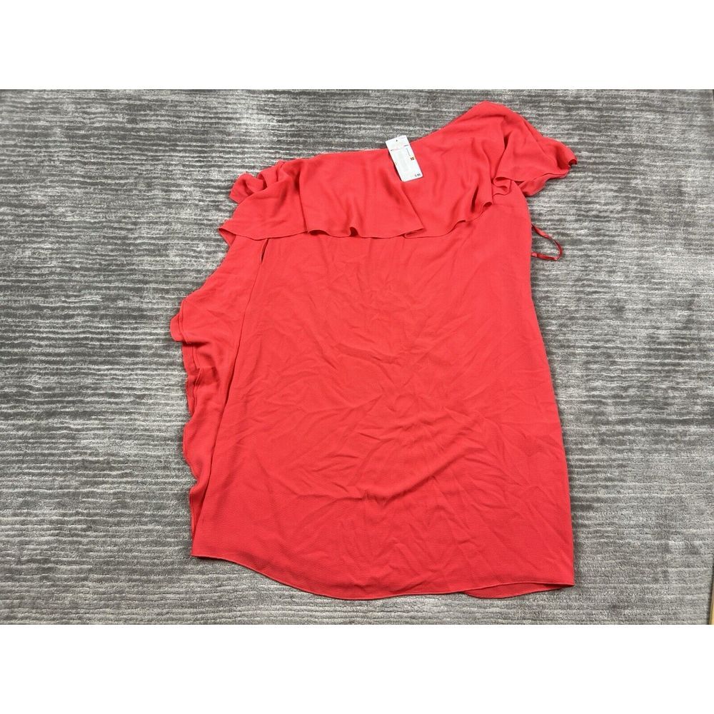 Michael Kors Dress Womens 12 Orange Knee Length One Sleeve Polyester Blend NWT